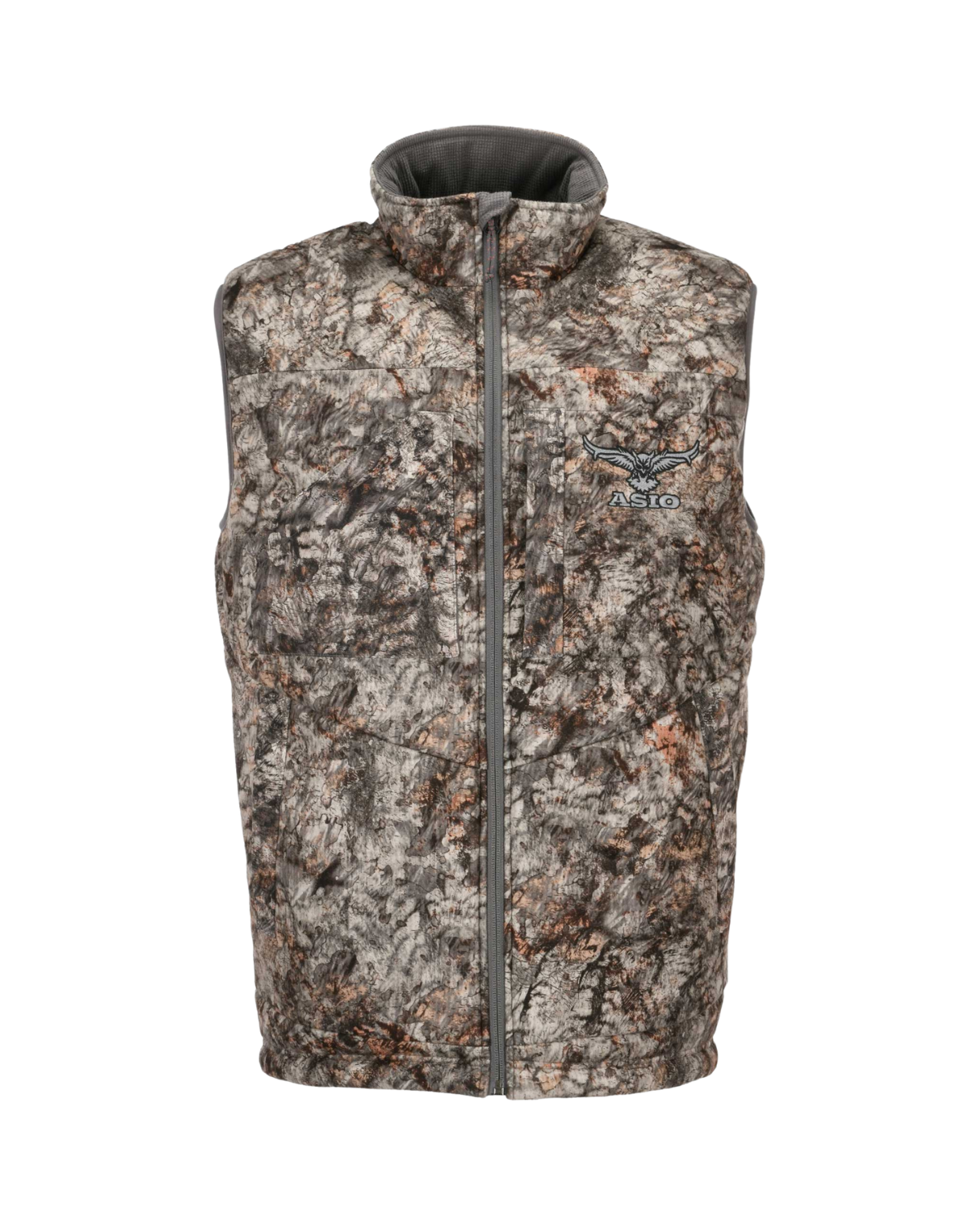 camo whitetail bowhunting vest for late season hunting with full style collar
