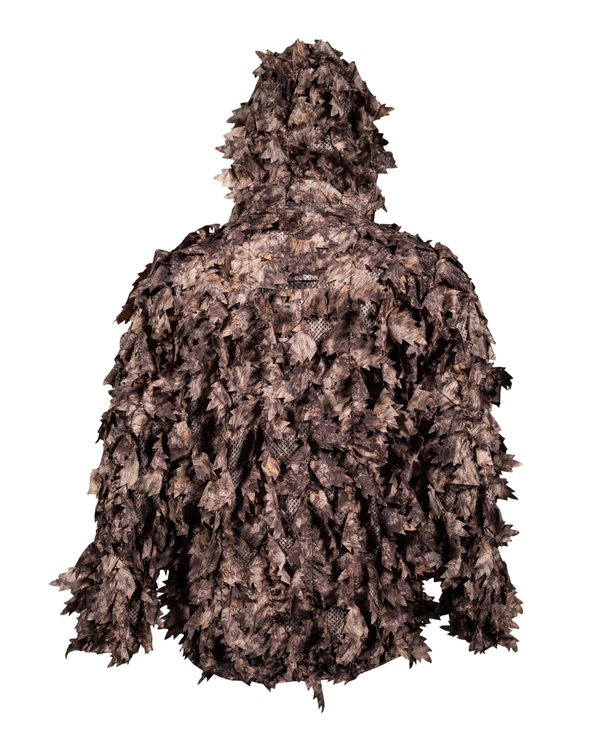 ASIO Gear leafy camouflage jacket back view in RAPX camo with full coverage 3D leaf pattern for concealment
