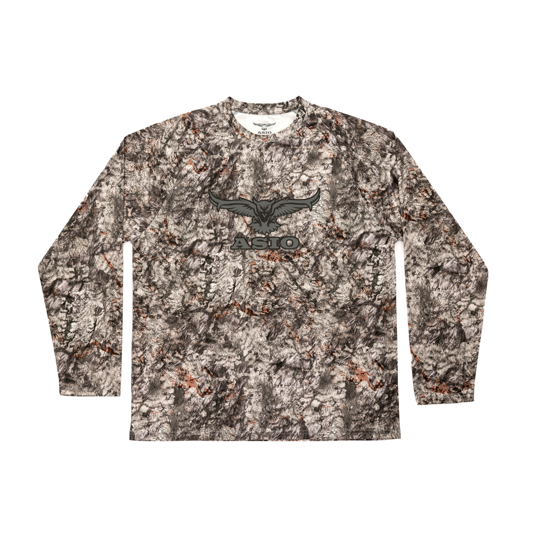Long Sleeved Dri-FIT Hunting Camo T-Shirt L / Whitetail Treestand Hunting: Asio Raptor Camo