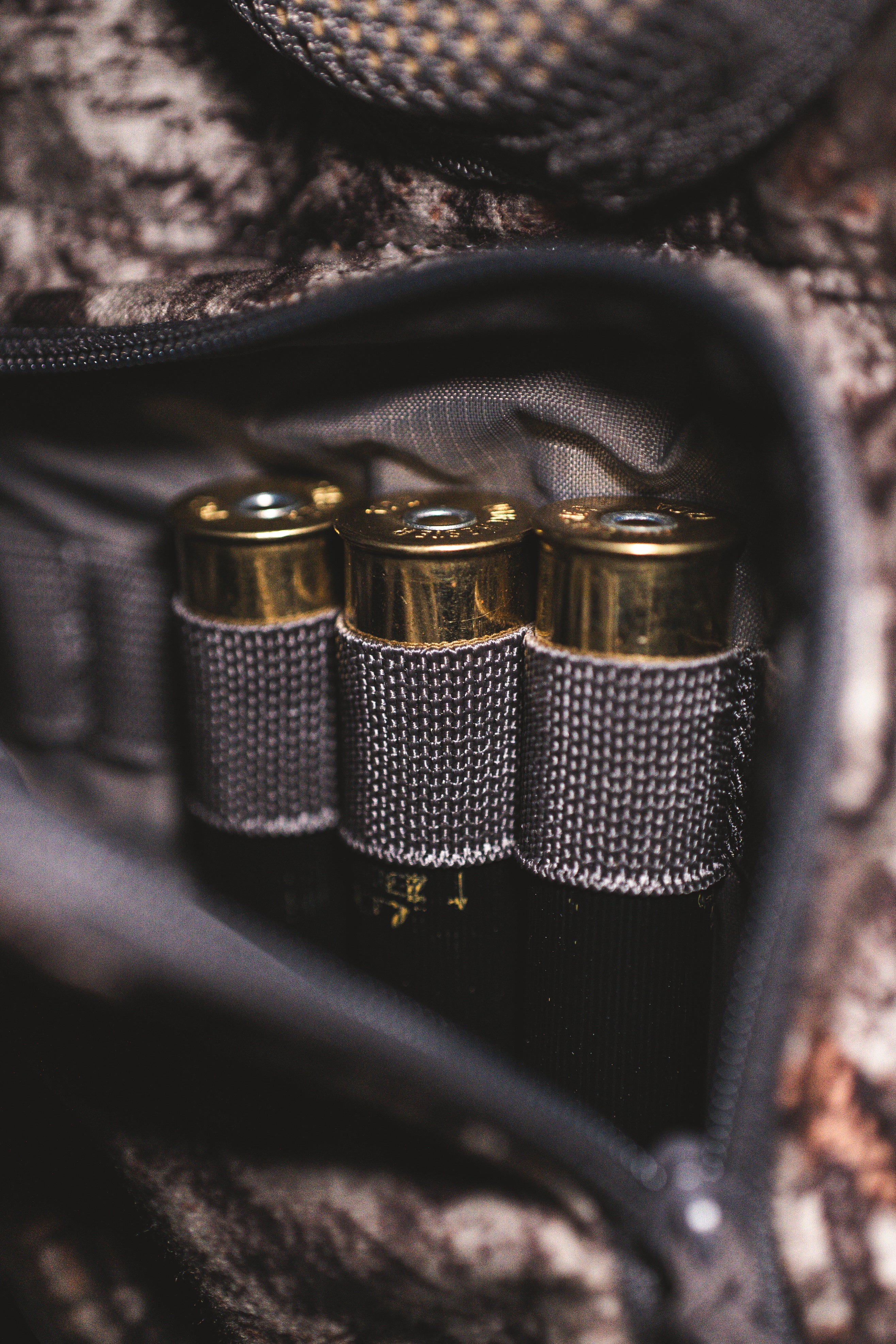 ASIO Gear RAPTOR camo turkey vest shotgun shell pocket with elastic retention loops