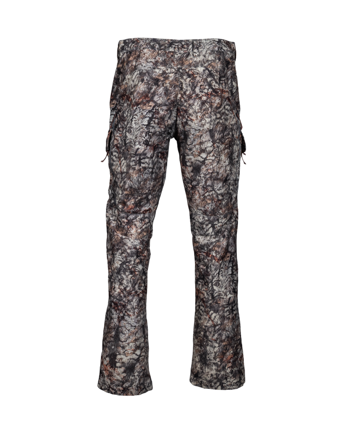 ASIO Gear lightweight early season breathable hunting pant in Raptor camo for treestand and bowhunting concealment showing the back of the pant