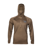 ASIO Lightweight Hoodie in Field Brown, front view of the early season bowhunting hoodie
