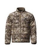 asio gear insanely quiet midweight puffy jacket in rapx camo for layering during whitetail bow hunts