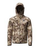 asio gear rapx camo waterproof rain jacket for bowhunters hunting from a treestand. features a brushed outer fabric to dampen sound.