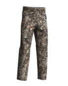 asio gear raptor camo waterproof rain pant for bowhunters hunting from a treestand. features a brushed outer fabric to dampen sound and full side zips for easy on/off.