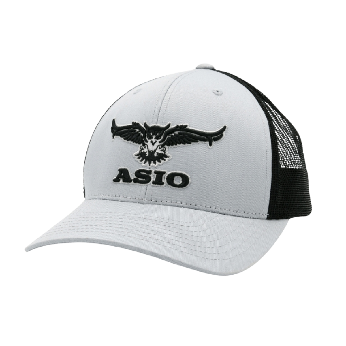 Grey Trucker Hat | ASIO Logo Mesh Back Lifestyle Cap – ASIO Gear