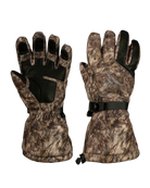 ASIO Gear windproof insulated bowhunting glove in RAPX camo – ultra-warm cold weather hunting glove with extended cuff, adjustable wrist strap, and textured grip palm, designed for extreme late season whitetail hunts from treestand or ground blind with predator-inspired concealment.