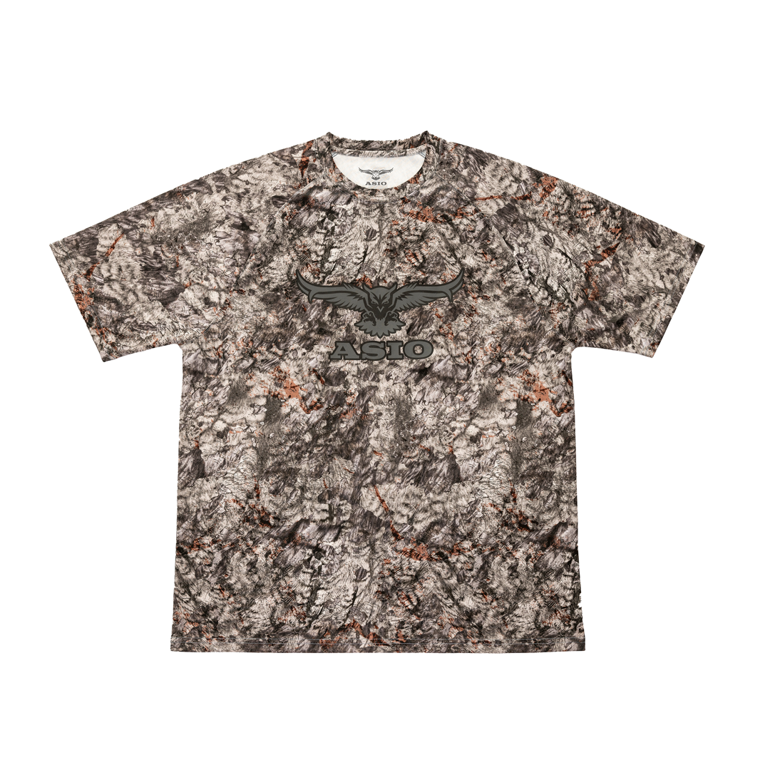 Short Sleeved Dri-FIT Hunting Camo T-Shirt M / Whitetail Treestand Hunting: Asio Raptor Camo